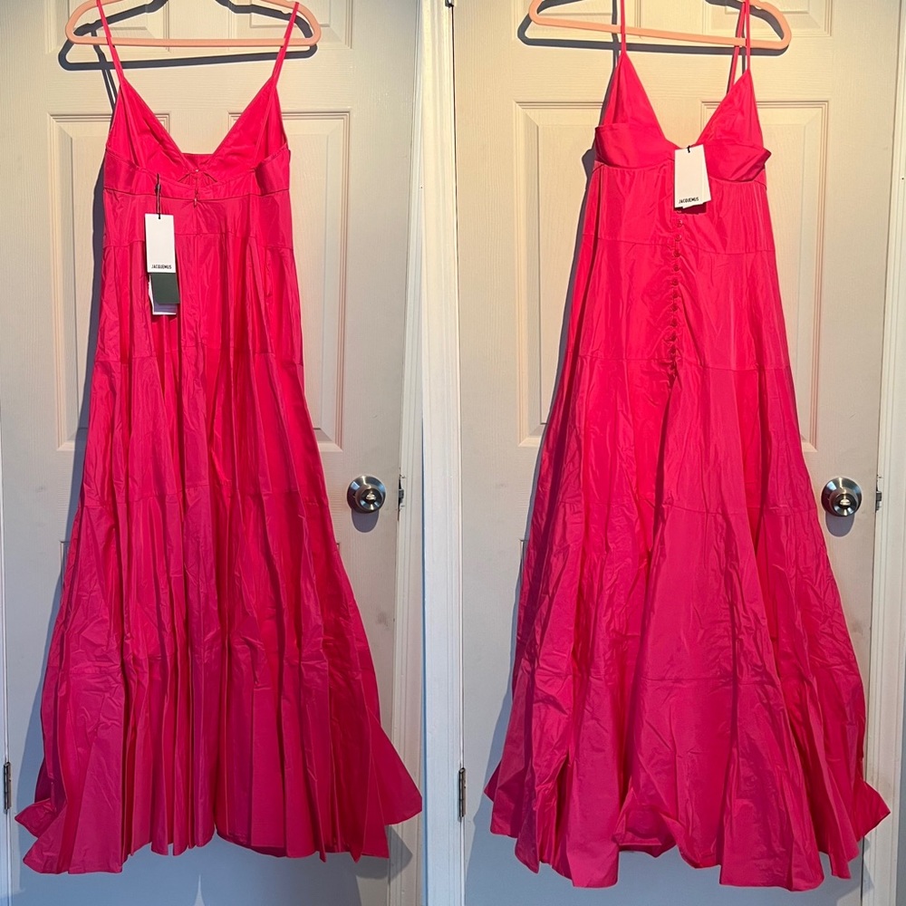 Jacquemus RUNWAY Pink Taffeta Gown Dress (La Robe Manosque) Size FR 38 (US 6)